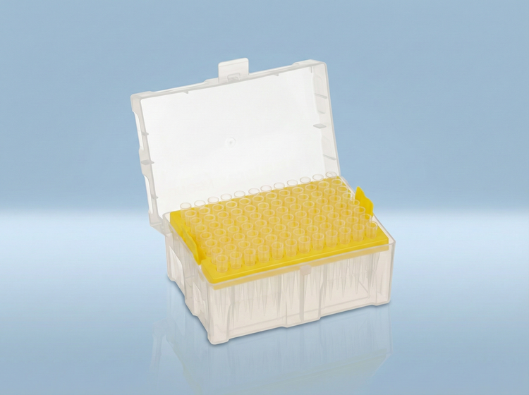 200 µL Rainin LTS Compatible Filter Pipette Tips - Yellow Racked Box