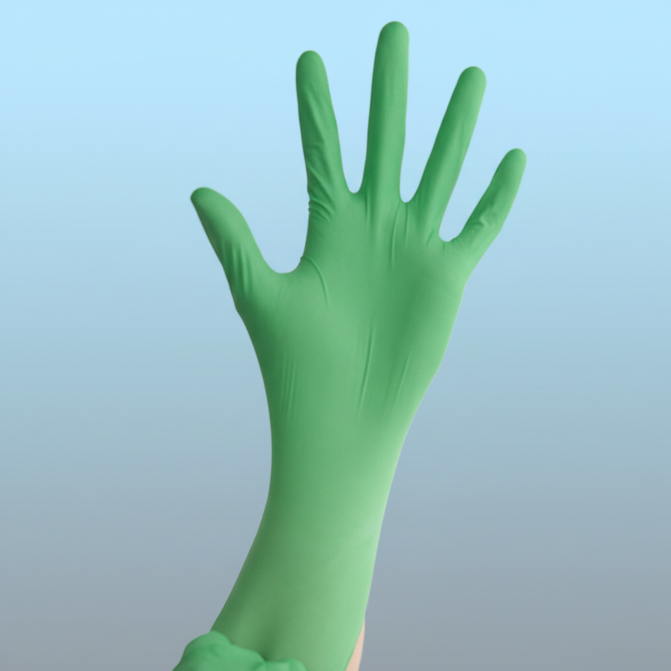 SHOWA 4mil Green Biodegradable Nitrile Gloves