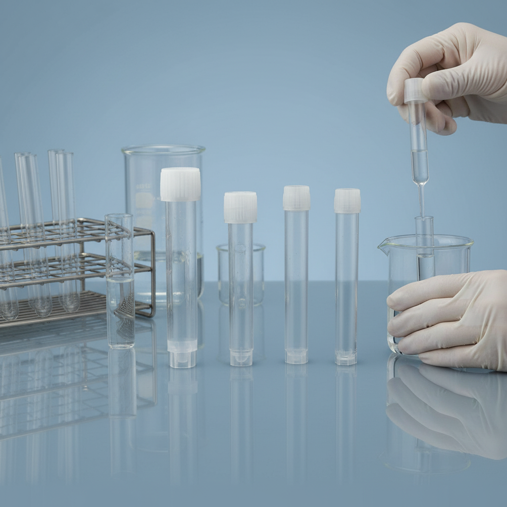 Disposable transfer pipettes in use on laboratory bench
