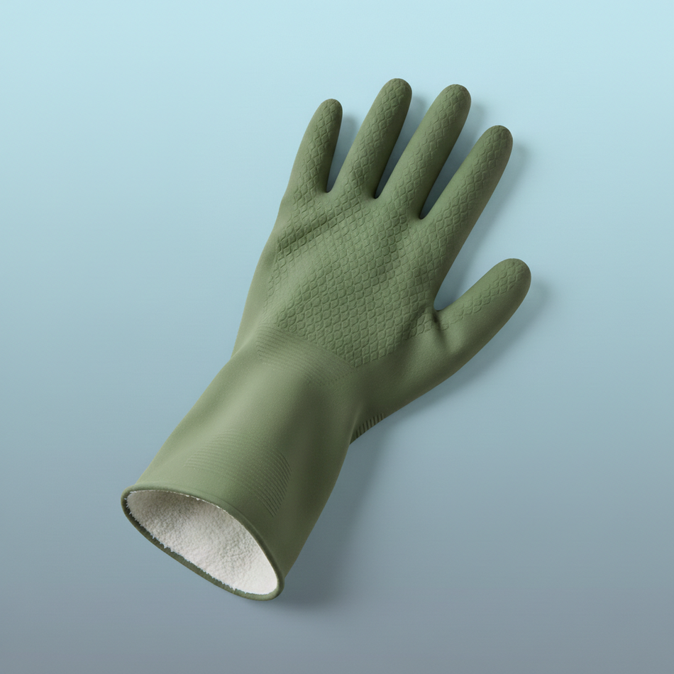 SHOWA 732 Flock-Lined Chemical Resistant Gloves — interior flock lining detail