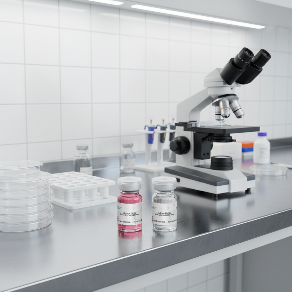 GelNest Basement Membrane Matrix on lab bench with cell culture plates