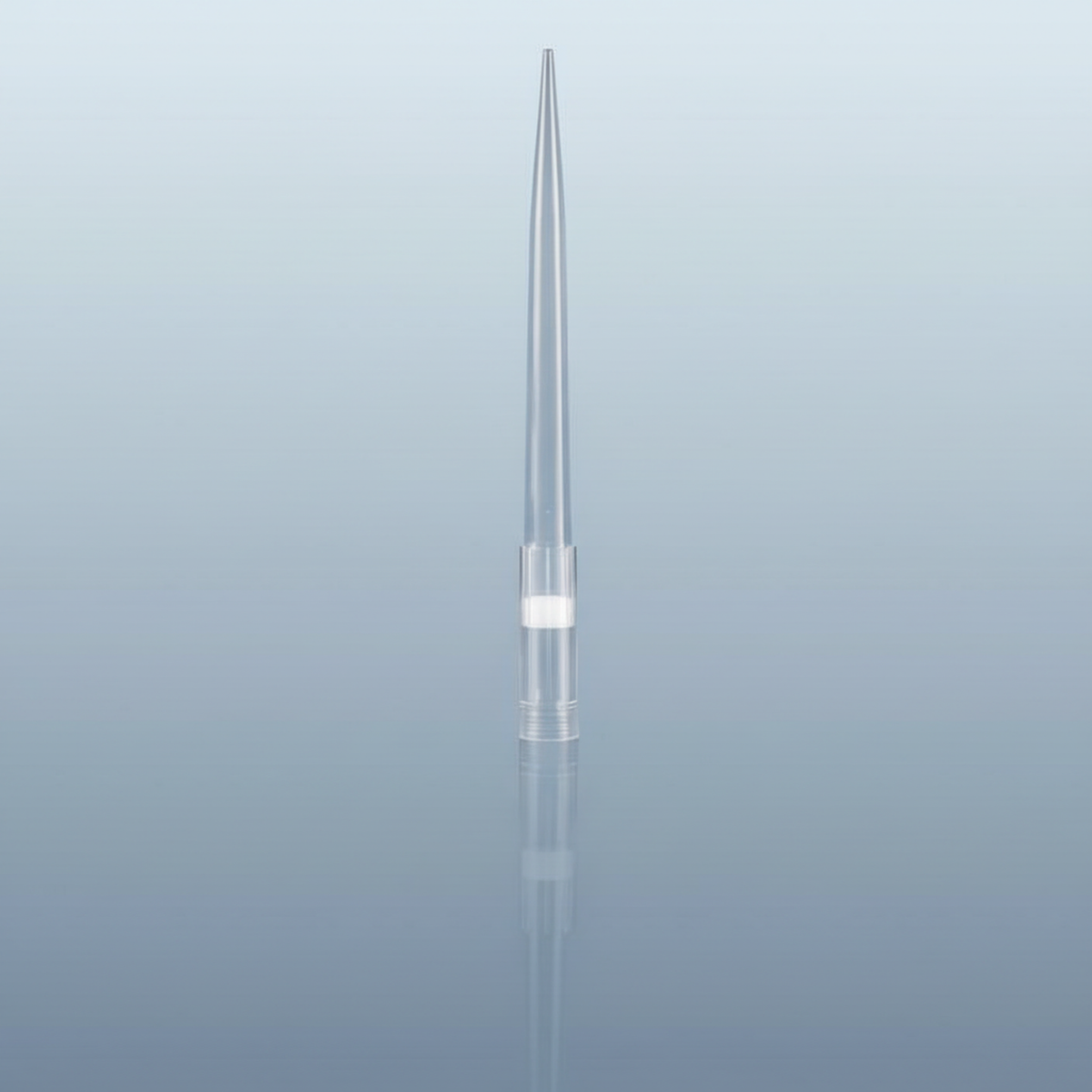 NEST 1000µL Filter Pipette Tip — closeup showing white aerosol barrier filter element inside tip
