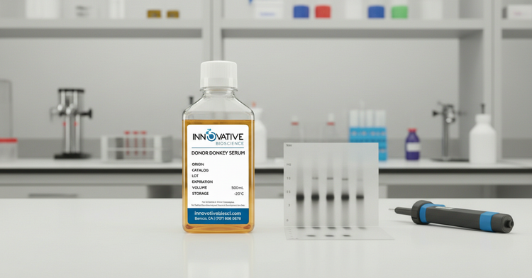 Real Innovative Bioscience donor donkey serum with Western blot strips