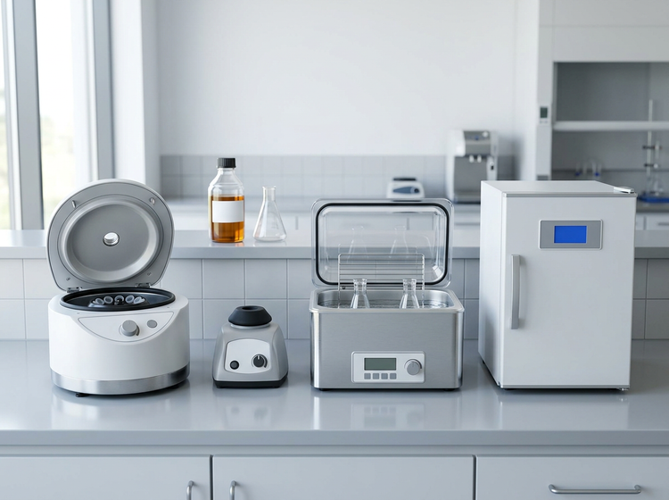 Lab Equipment - centrifuge, vortex, water bath