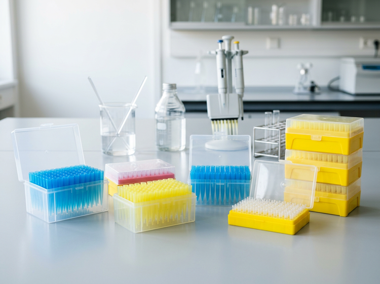 Pipette Tips - colorful tip racks and boxes