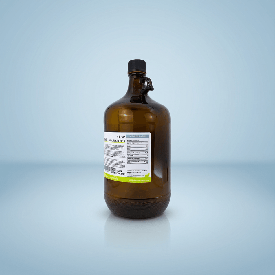 PRISTINE n-Hexane 95%, HPLC — label detail showing purity grade and CAS number