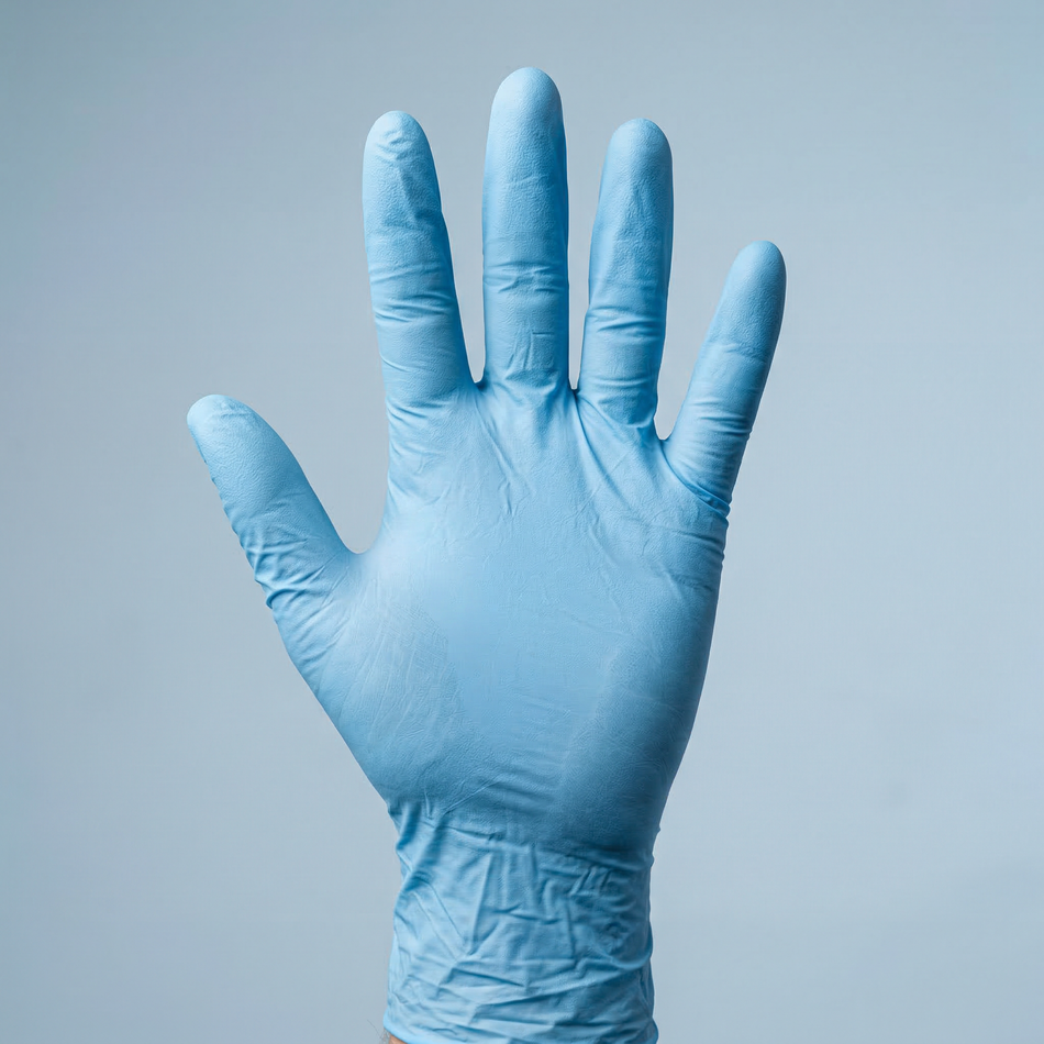 SHOWA 2.5mil Blue Biodegradable Nitrile Gloves — lightweight disposable exam glove