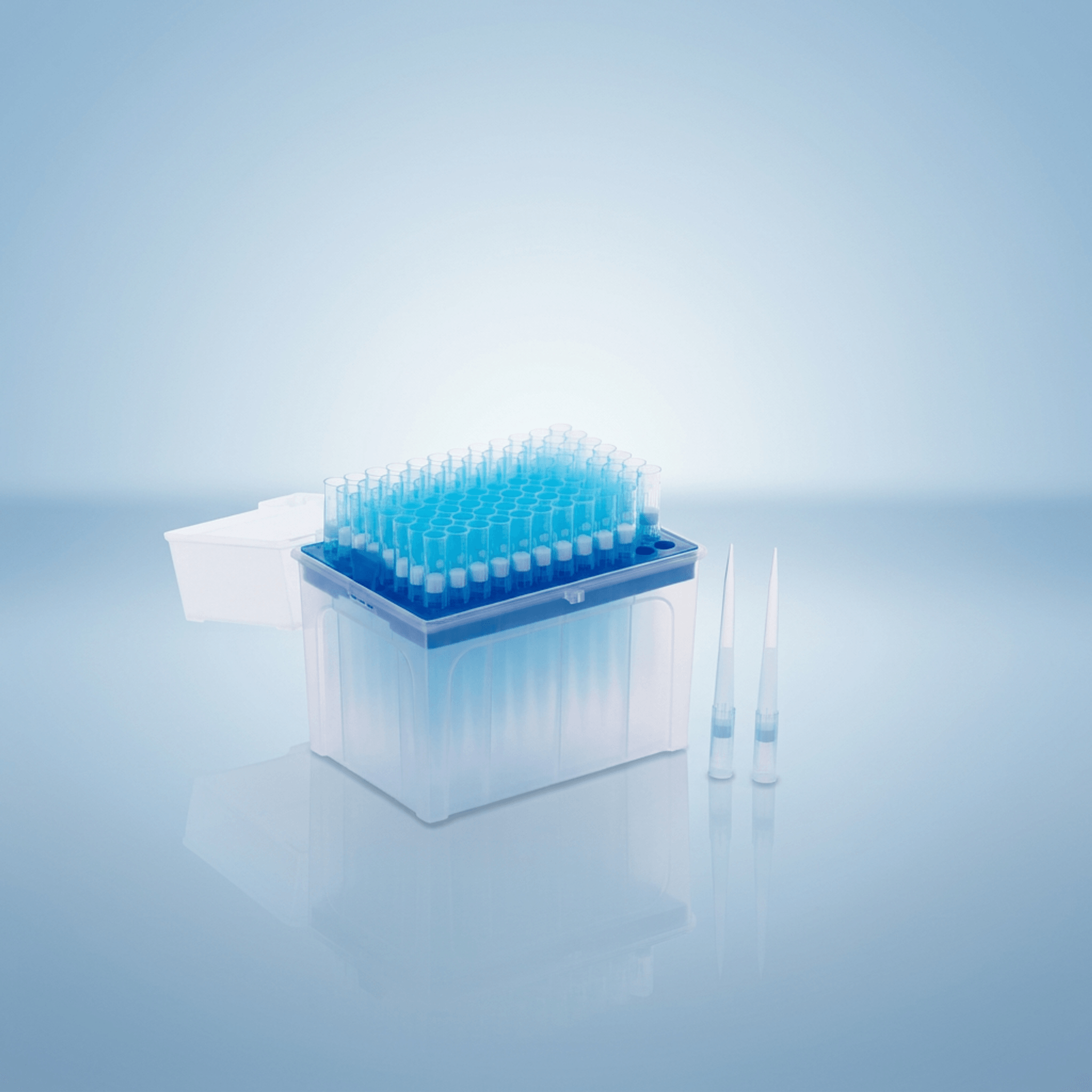 Universal Filter Pipette Tips - 1250µL Standard Rack (Open, Alternate View)